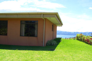 The houses have good views of Lake Arenal.